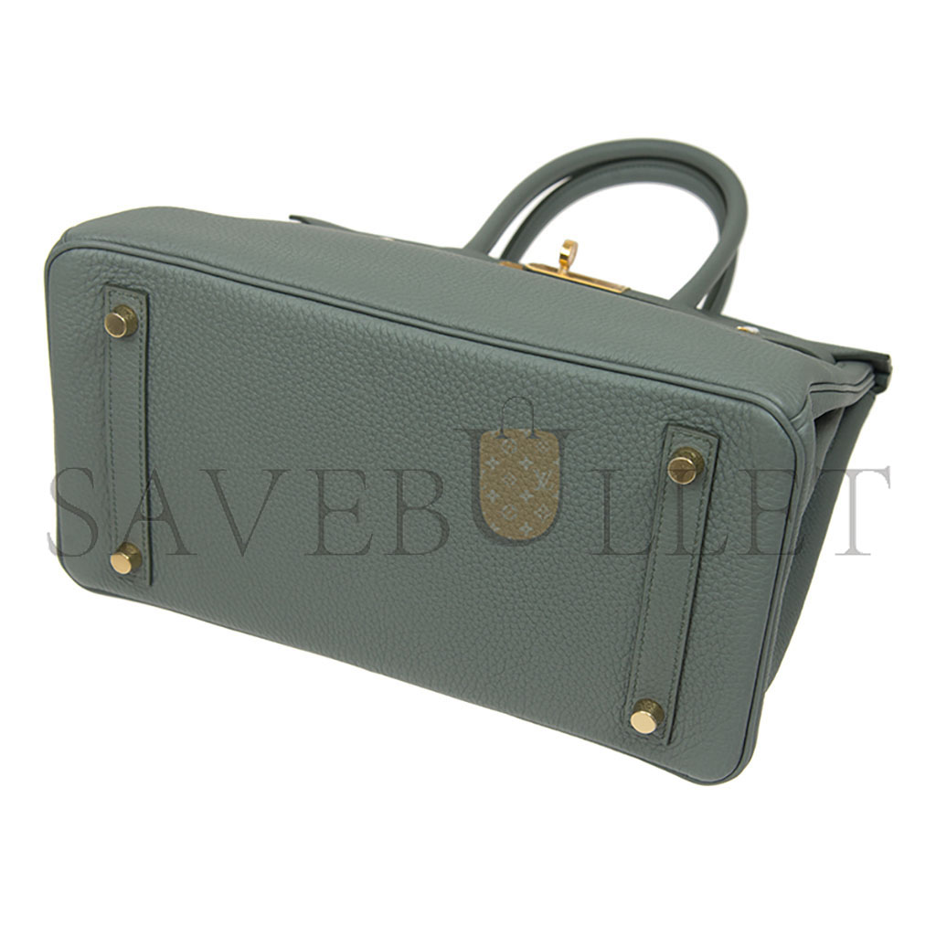 HERMES BIRKIN 30 EPSOM LEATHER BIRKIN GREEN GOLD BUCKLE HIGH END BAG BK3063TGGP4296 (30*23*15cm)